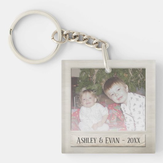 ヴィンテージトレンディーフォトフレーム（1枚の写真） キーホルダー (正面)