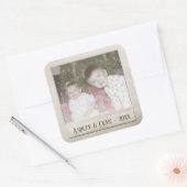 ヴィンテージトレンディーフォトフレーム（1枚の写真） スクエアシール (封筒)