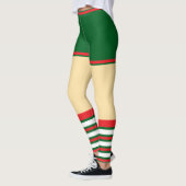 ヴィンテージトレンディーホリデー小妖精や小人グリーンホワイトレッド レギンス (左)