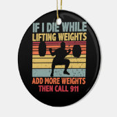 ヴィンテージトレーニングもしジム重量挙げ中に死ぬ セラミックオーナメント (左)