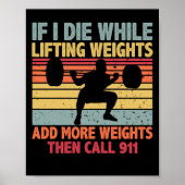 ヴィンテージトレーニングもしジム重量挙げ中に死ぬ ポスター (正面)