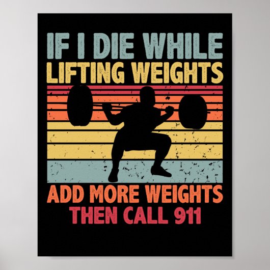 ヴィンテージトレーニングもしジム重量挙げ中に死ぬ ポスター (正面)