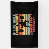 ヴィンテージトレーニングもしジム重量挙げ中に死ぬ 横断幕 (縦)