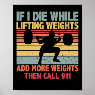 ヴィンテージトレーニングもしジム – 重りを持ち上げながら死ぬ ポスター