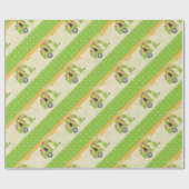 ヴィンテージトレーラーキャンパーパーティー供給緑/オレンジ ラッピングペーパー (フラット)