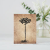 ヴィンテージトロピカルアイランドパームツリー空白のテンプレート ポストカード (スタンド正面)