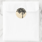 ヴィンテージトロピカルアイランドパームツリー空白のテンプレート ラウンドシール (バッグ)