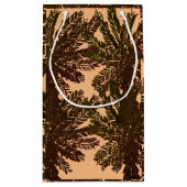 ヴィンテージトロピカルアイランドパーム離れズブラウン&グリーン スモールペーパーバッグ (裏面)