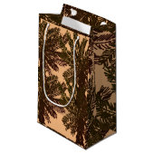 ヴィンテージトロピカルアイランドパーム離れズブラウン&グリーン スモールペーパーバッグ (正面アングル)