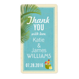 ヴィンテージトロピカルアイランドルアウ（ハワイ式宴会）サンキューラベル ラベル