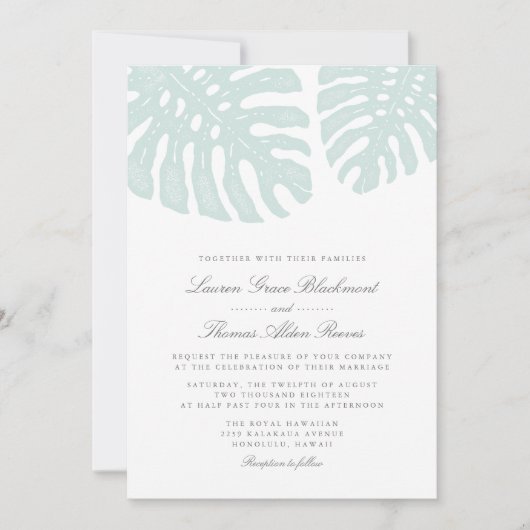 ヴィンテージトロピカルウェディング招待状 招待状 (正面)