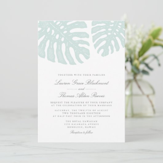ヴィンテージトロピカルウェディング招待状 招待状 (スタンド正面)