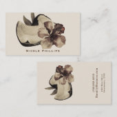 ヴィンテージトロピカルココナッツ&ハイビスカスエレガントシック 名刺 (正面/裏面)