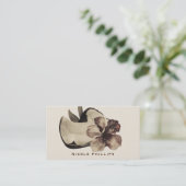 ヴィンテージトロピカルココナッツ&ハイビスカスエレガントシック 名刺 (スタンド正面)