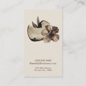 ヴィンテージトロピカルココナッツ&ハイビスカスエレガントシック 名刺 (裏面)