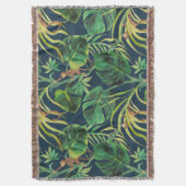 ヴィンテージトロピカルジャングルモンキーブランケット スローブランケット (正面縦)