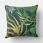 ヴィンテージトロピカルジャングルモンキーラージ装飾用クッション クッション (裏面)