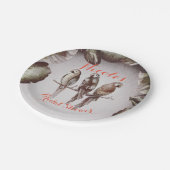 ヴィンテージトロピカルチキバードパロッツ&葉パーティー ペーパープレート (アングル)