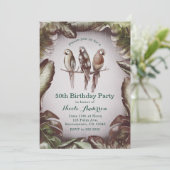 ヴィンテージトロピカルチキバードパロッツ&葉パーティー 招待状 (スタンド正面)