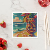 ヴィンテージトロピカルティキアンブレラドリンクルアウ（ハワイ式宴会）パーティー スタンダードカクテルナプキン (インサイチュ)