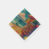 ヴィンテージトロピカルティキアンブレラドリンクルアウ（ハワイ式宴会）パーティー スタンダードカクテルナプキン (角)