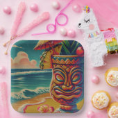 ヴィンテージトロピカルティキアンブレラドリンクルアウ（ハワイ式宴会）パーティー ペーパープレート (パーティー)