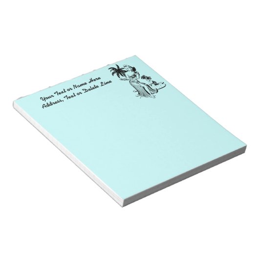 ヴィンテージトロピカルハワイアンフラダンパーソナライズされたサ ノートパッド (アングル)