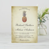 ヴィンテージトロピカルパイナップルウェディング招待状 招待状 (スタンド正面)