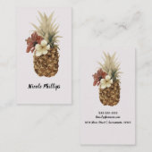 ヴィンテージトロピカルパイナップルハイビスカスフローラ 名刺 (正面/裏面)
