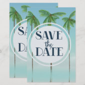 ヴィンテージトロピカルパームのSave The Date (正面/裏面)