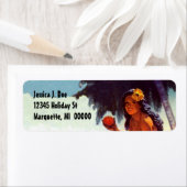 ヴィンテージトロピカルパームアイランドガール住所 シール (インサイチュ)