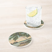 ヴィンテージトロピカルパームツリーサンセット コースター (側面)