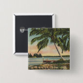 ヴィンテージトロピカルパームツリーサンセット 缶バッジ (正面&裏面)