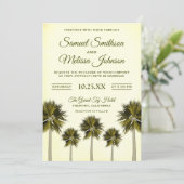 ヴィンテージトロピカルパームツリーズ結婚式招待状 招待状 (スタンド正面)
