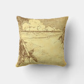 ヴィンテージトロピカルパームツリービーチブ素朴ランズ アウトドアクッション (裏面)