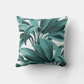 ヴィンテージトロピカルパームボタニカルウォーターティール（緑がかった色） クッション (裏面)