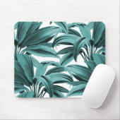 ヴィンテージトロピカルパームボタニカルウォーターティール（緑がかった色） マウスパッド (マウス)