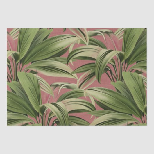 ヴィンテージトロピカルパームボタニカルウォーターバラ 薄葉紙 (正面)