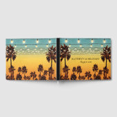 ヴィンテージトロピカルビーチパームハワイアン結婚ズ ゲストブック (全面)