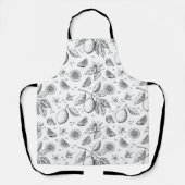 ヴィンテージトロピカルフルーツレモン花柄 エプロン (正面)