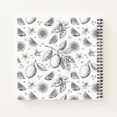 ヴィンテージトロピカルフルーツレモン花柄 ノートブック (裏面)