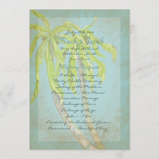 ヴィンテージトロピカルブリーズII結婚式 プログラム (裏面)