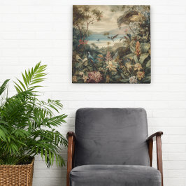 ヴィンテージトロピカルボタニカルパラダイスアート |  キャンバスプリント