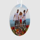 ヴィンテージトロピカルメレカリキマカのクリスマスフォト オーナメント (正面)