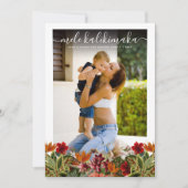 ヴィンテージトロピカルメレカリキマカのクリスマスフォト シーズンカード (正面)