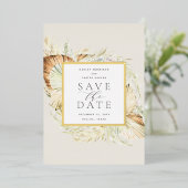 ヴィンテージトロピックスフォイル日付カードを保存 箔招待状 (立ち正面)