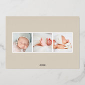 ヴィンテージトロピックボホフローラフォイル誕生のお知らせ 箔招待状 (裏面)