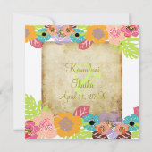 ヴィンテージトロピ結婚カルの背景を追加 招待状 (正面)