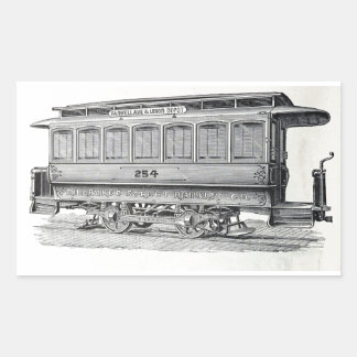 ヴィンテージトロリーシール 長方形シール