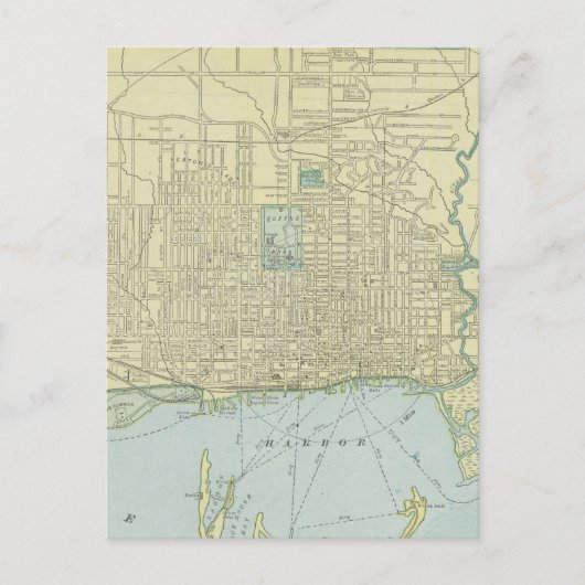 ヴィンテージトロントの地図（1901年） ポストカード (正面)